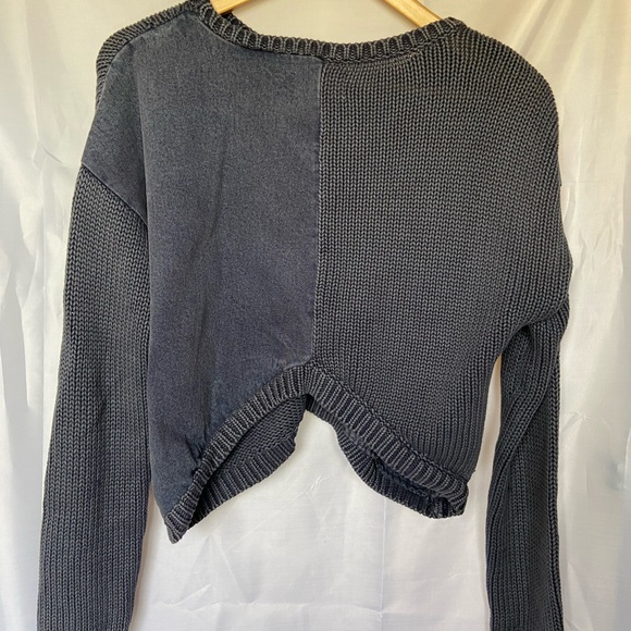 One Teaspoon Cropped Denim and Knit Top - Picture 3 of 3